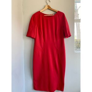 Zac Posen Short Sleeved Cranberry Pencil Dress Sz 12